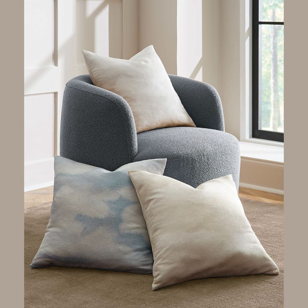 Sferra Nebbia Decorative Pillows on a chair