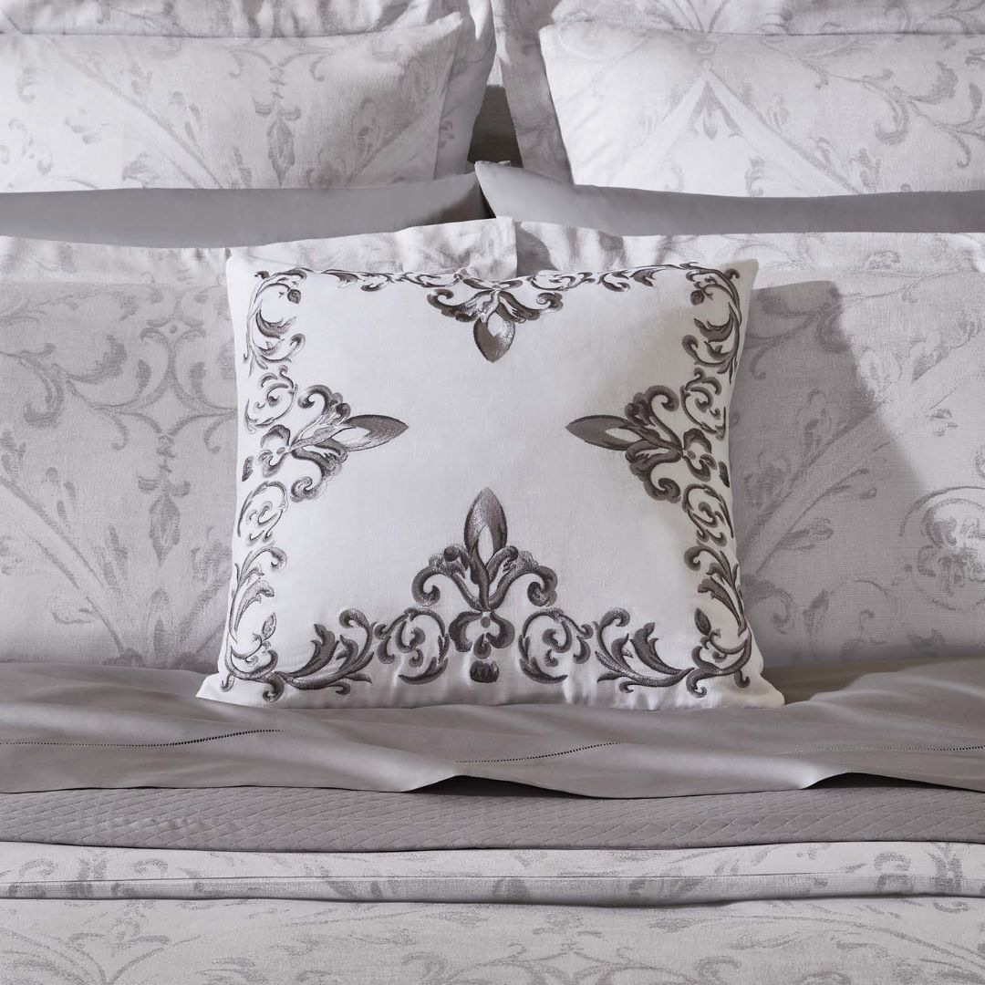 sferra umbria decorative pillow on sferra leonessa bedding