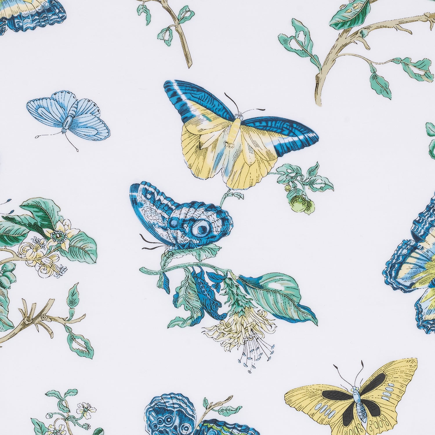 Matouk Schumacher Baudin Butterfly Shower Curtain in Prussian Blue