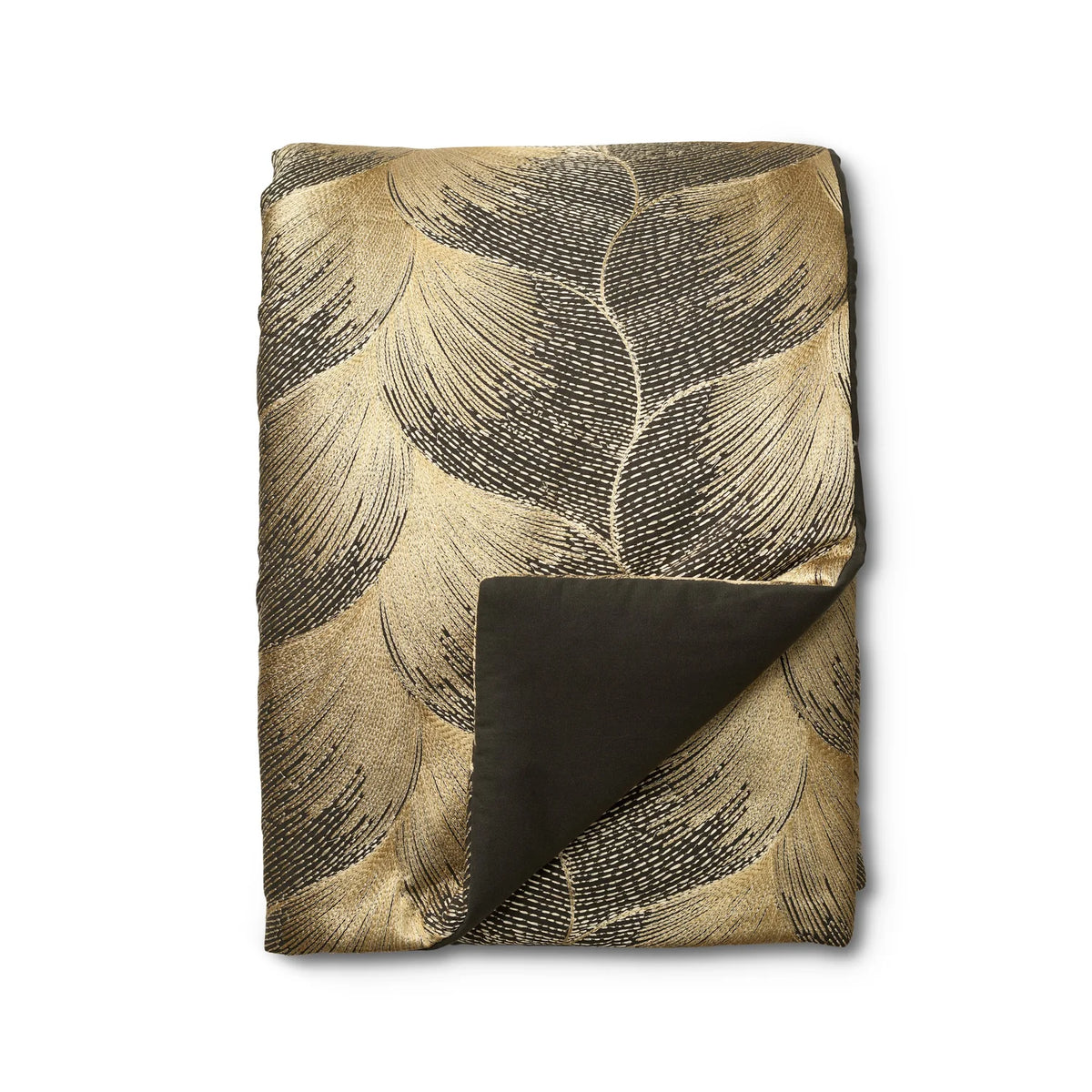 Silo Image of the met x ann gish fan throw in umber/gold