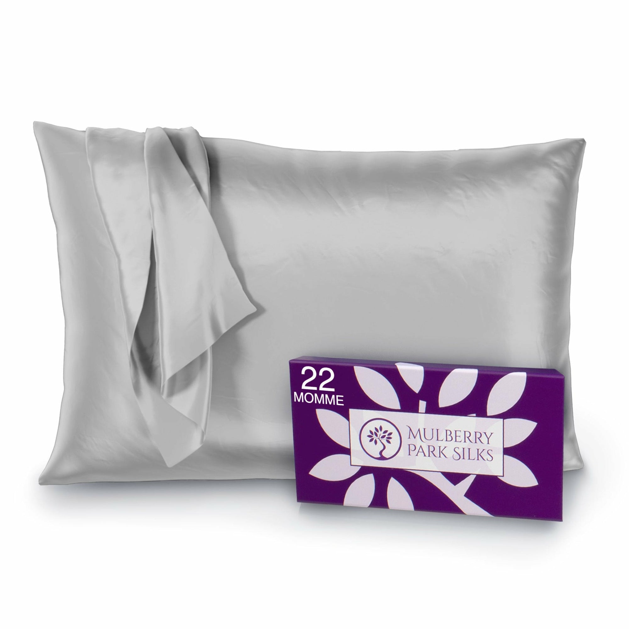 Mulberry Park Silks Deluxe 22 Momme Pure Silk Pillowcase Main Silver Fine Linens