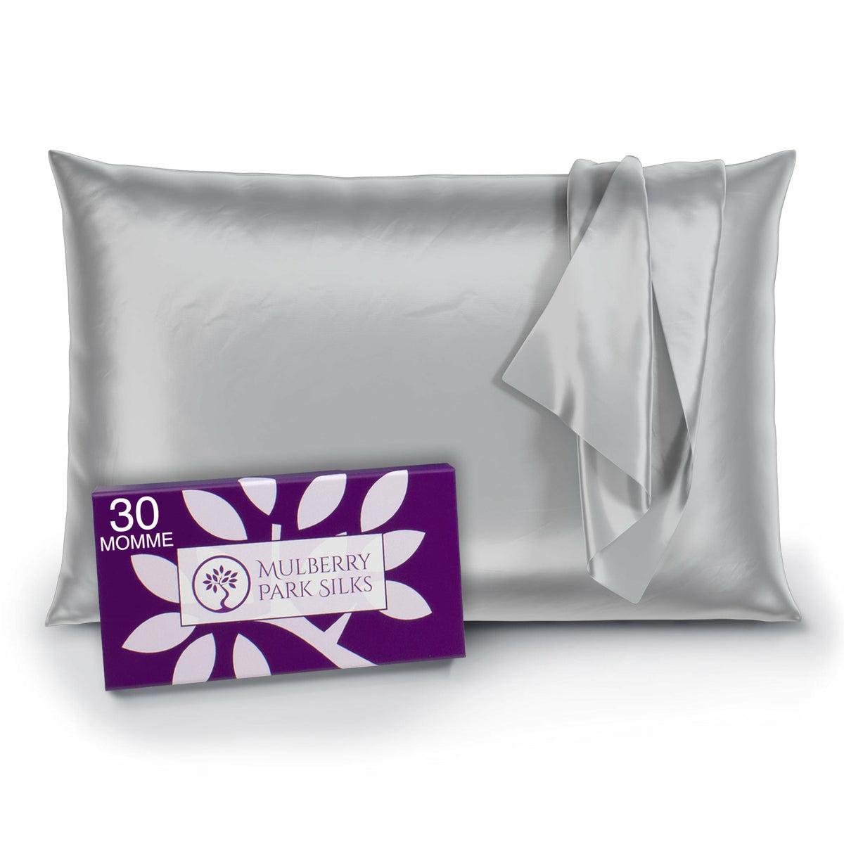 Mulberry Park Silks 30 Momme Silk Pillowcase Main Silver Fine Linens