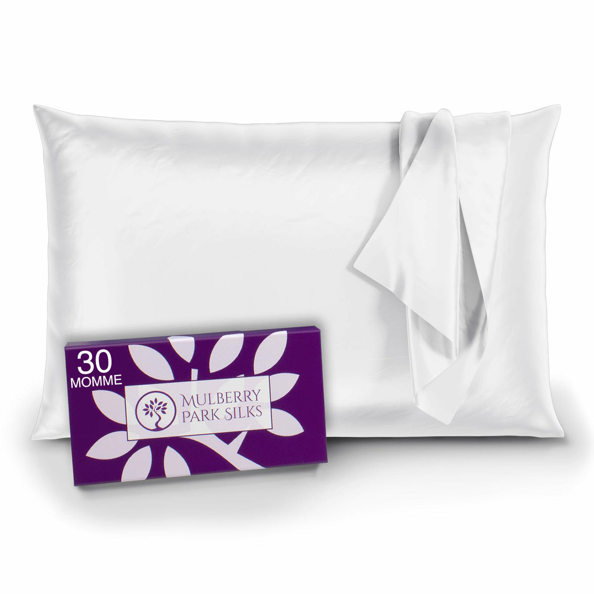 Mulberry Park Silks 30 Momme Silk Pillowcase Main White Fine Linens
