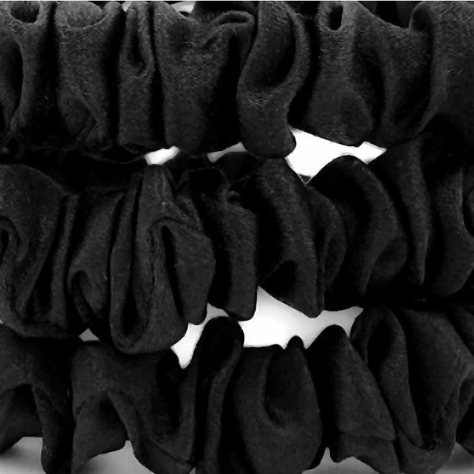 Black Silk Scrunchies Small