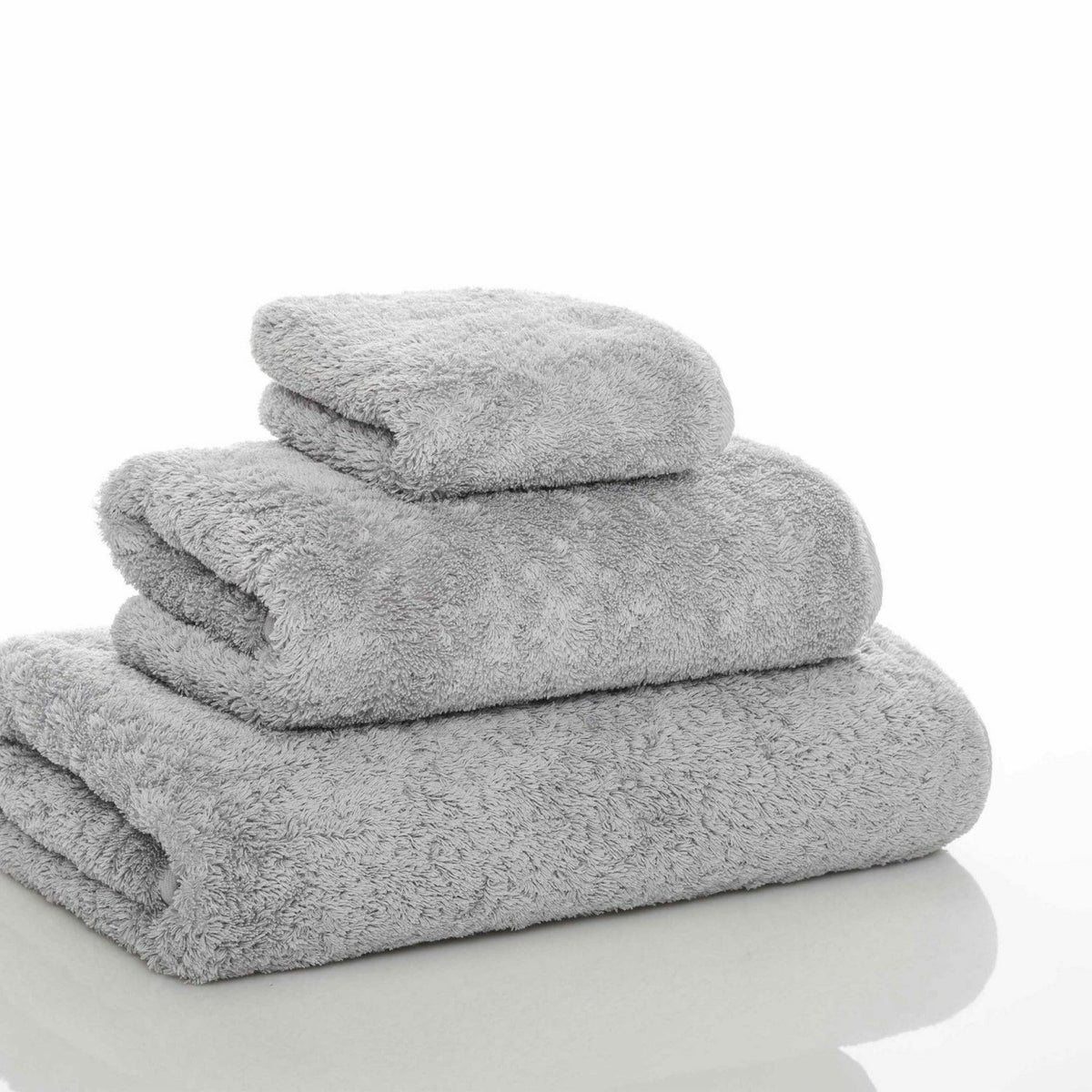 Graccioza Egoist Bath Towels Stack Silver Fine Linens 