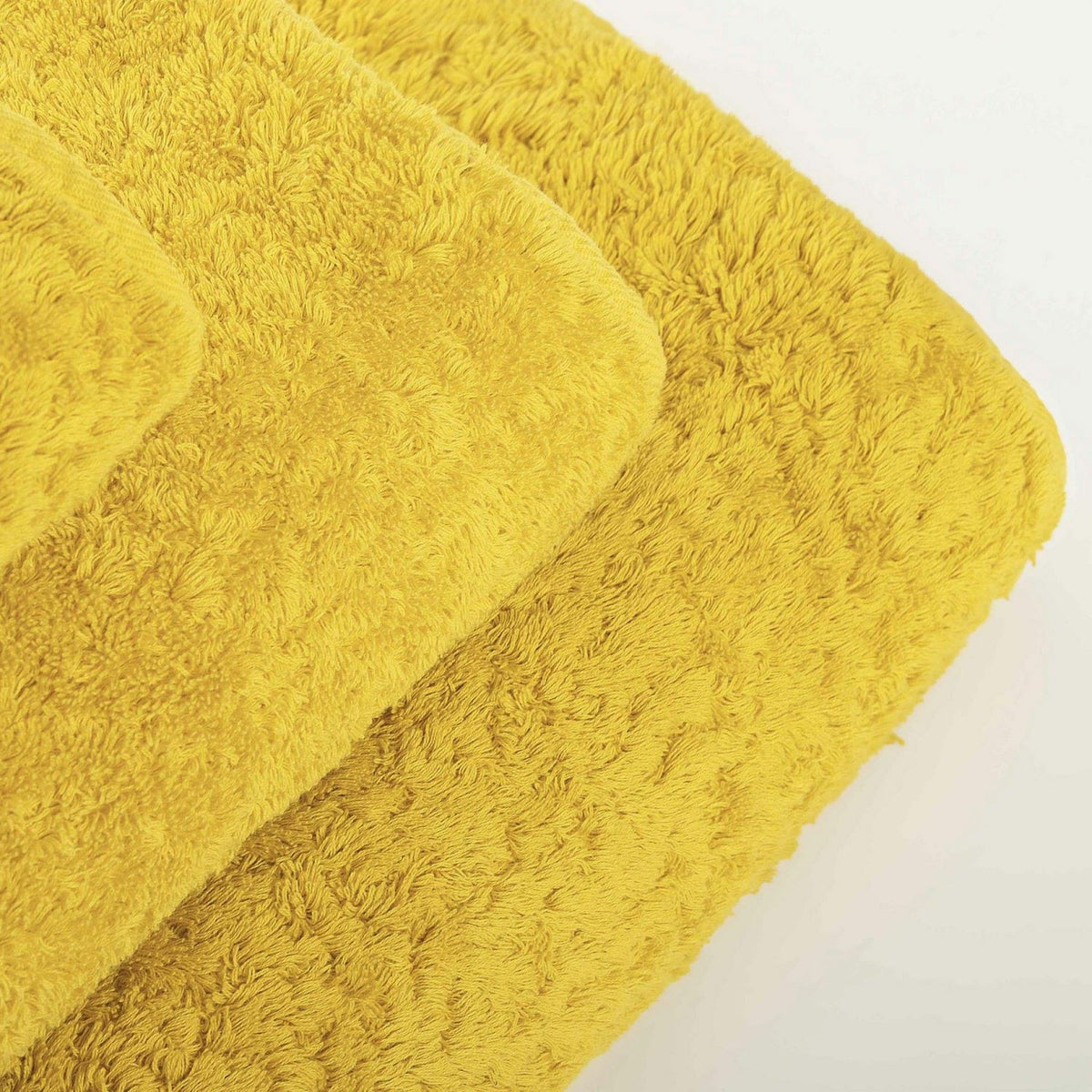 Graccioza Egoist Bath Towels Top Stack Mustard Fine Linens