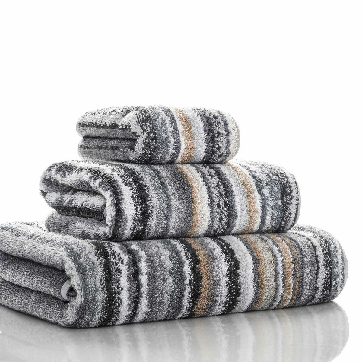 Graccioza Venice Bath Towels and Rugs Slanted Multi/Grey Fine Linens