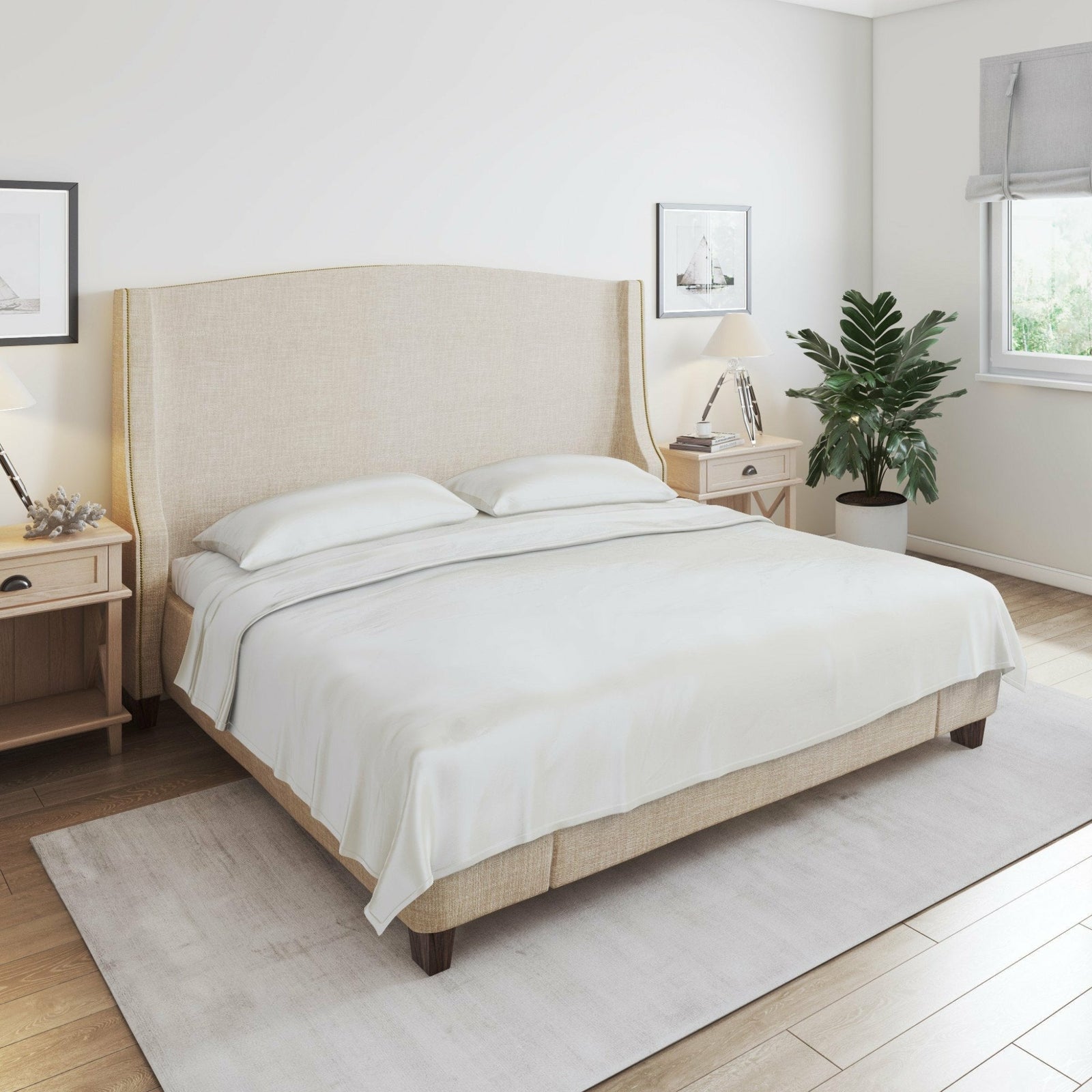 Mulberry Park Silks 19 Momme Silk Sheet Set Main Ivory Fine Linens