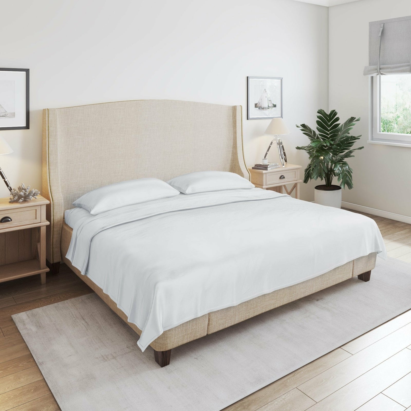 Mulberry Park Silks 19 Momme Silk Sheet Set Main White Fine Linens