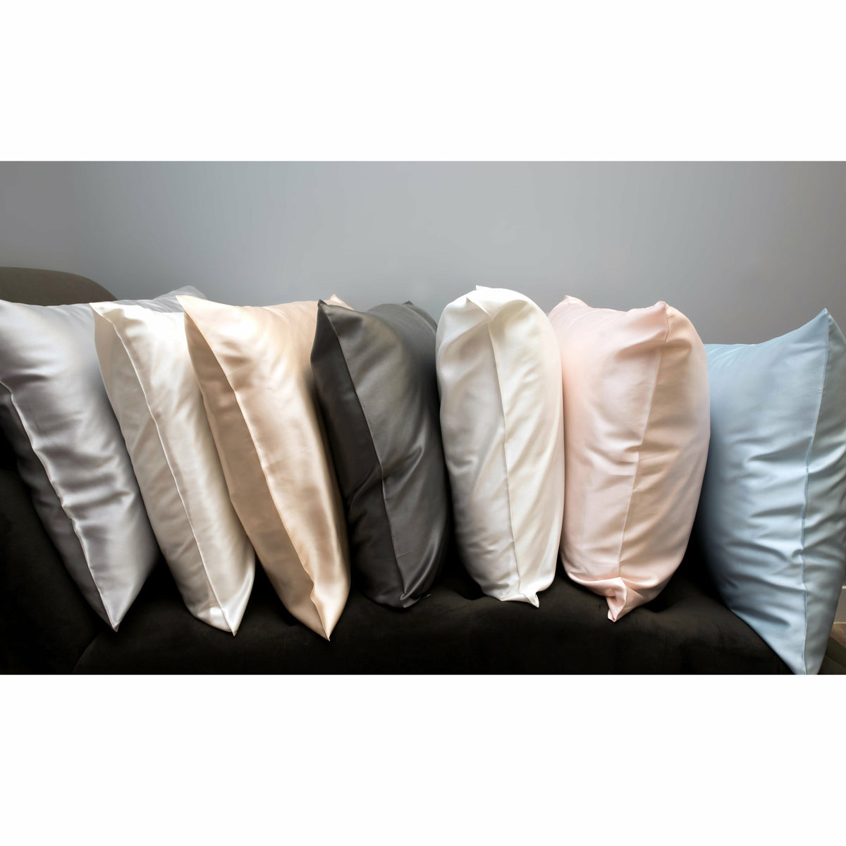 22 Momme Pure Silk Pillowcase Stack All Colors Fine Linens