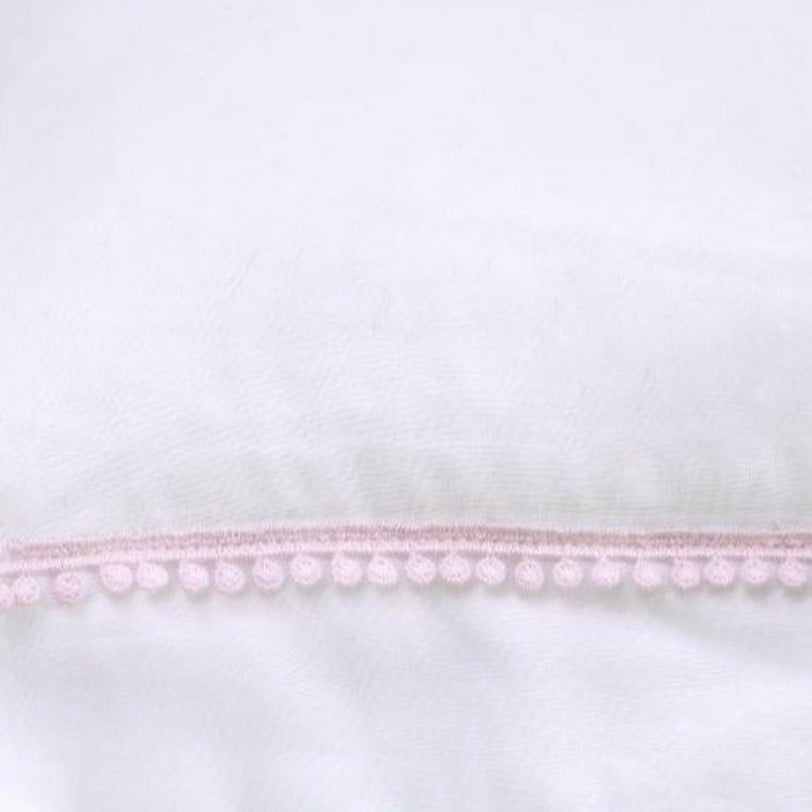 BOVI Bitsy Dots Luxury Bedding Swatch White/Light Pink Fine Linens