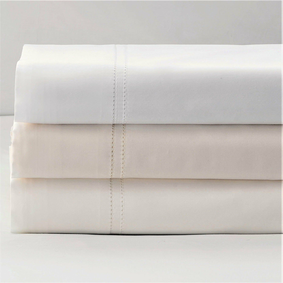 BOVI Simply Sateen Bedding Main White Fine Linens