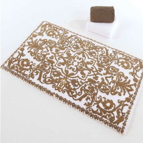 Abyss Habidecor Perse Bath Rugs Slanted Gold Fine Linens