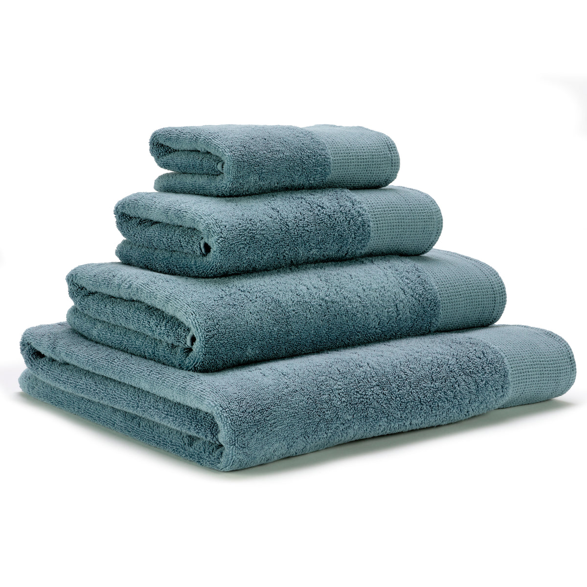 Abyss Abelha Bath Towels Stack Slanted Atlantic (309) Fine Linens