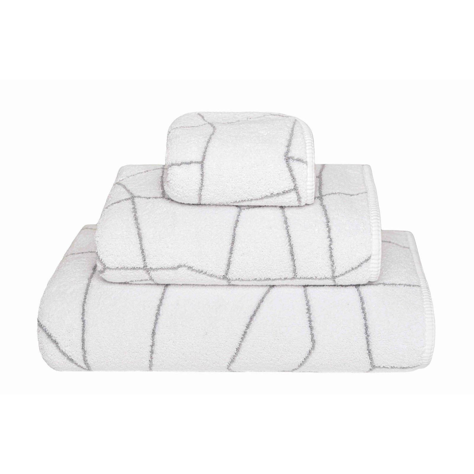 Graccioza Amalia Bath Towels and Rugs White/Silver Fine Linens