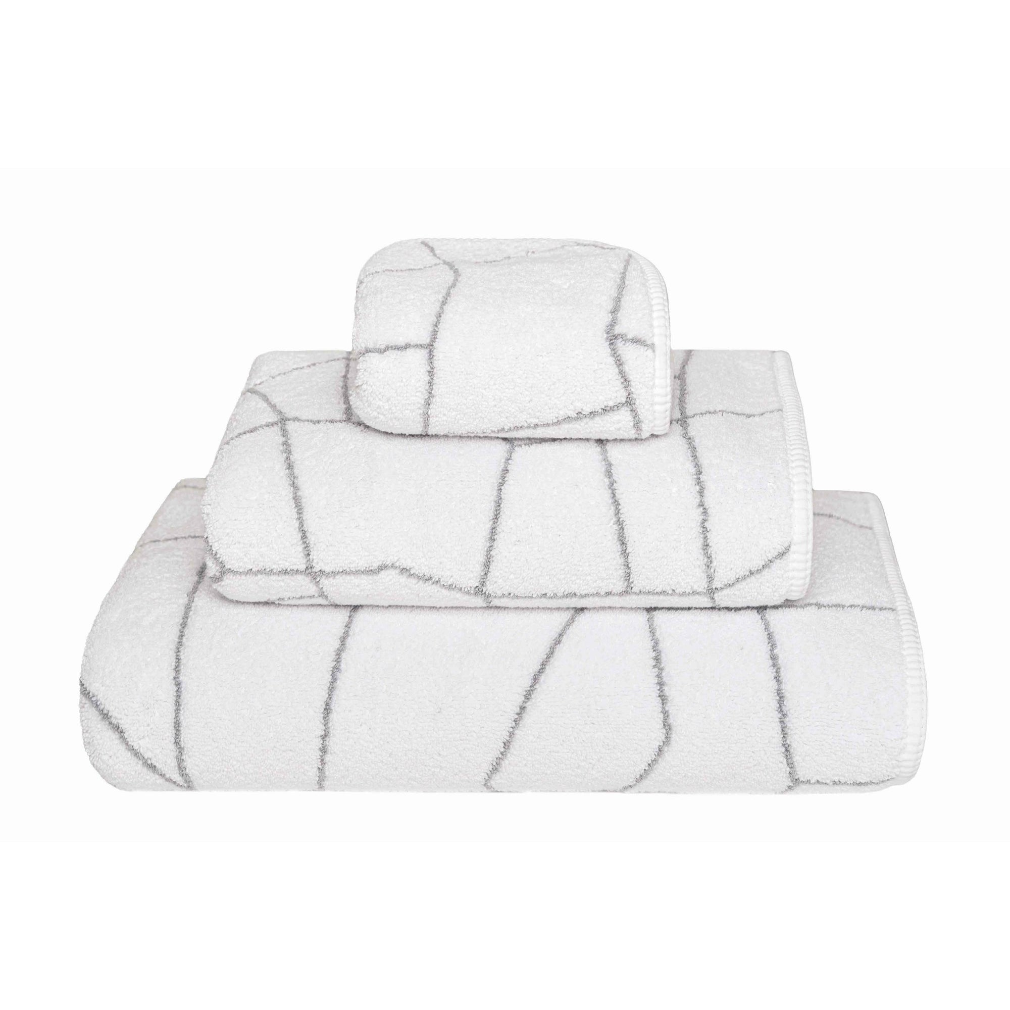 Graccioza Amalia Bath Towels and Rugs White/Silver Fine Linens