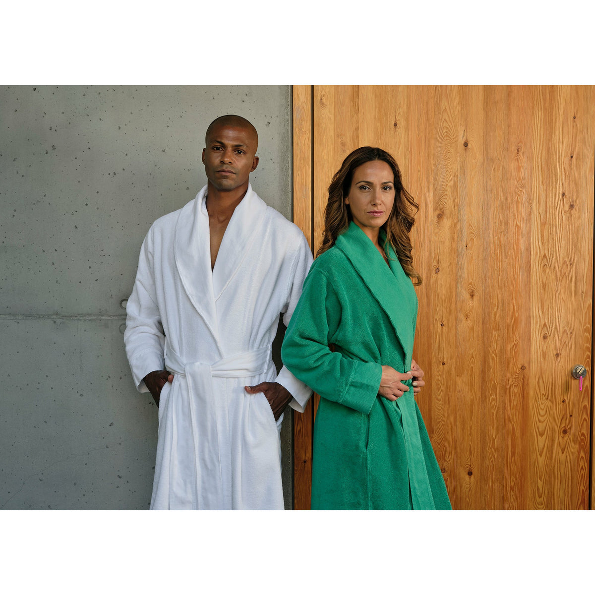 Abyss Amigo Bath Robe Couple2 Emerald Fine Linens