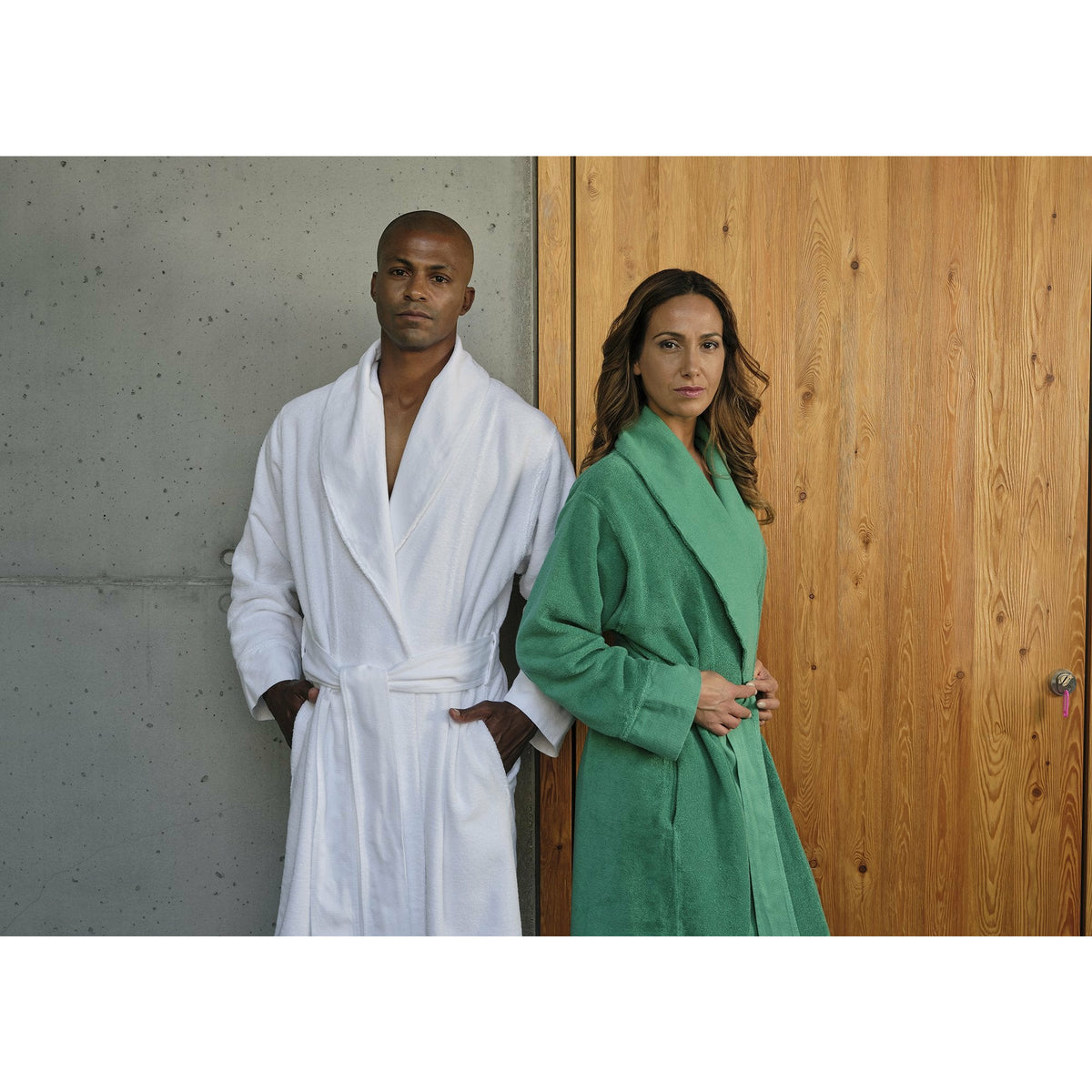 Abyss Amigo Bath Robe Couple2 Ecru Fine Linens