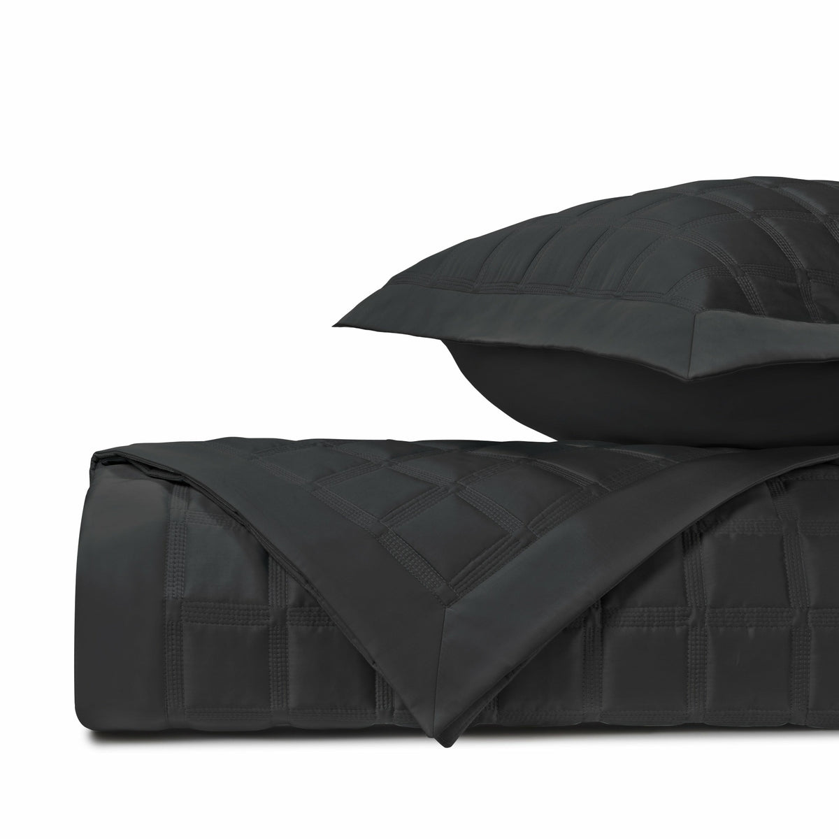 Home Treasures Athens Quilted Bedding Main Black Fine Linens