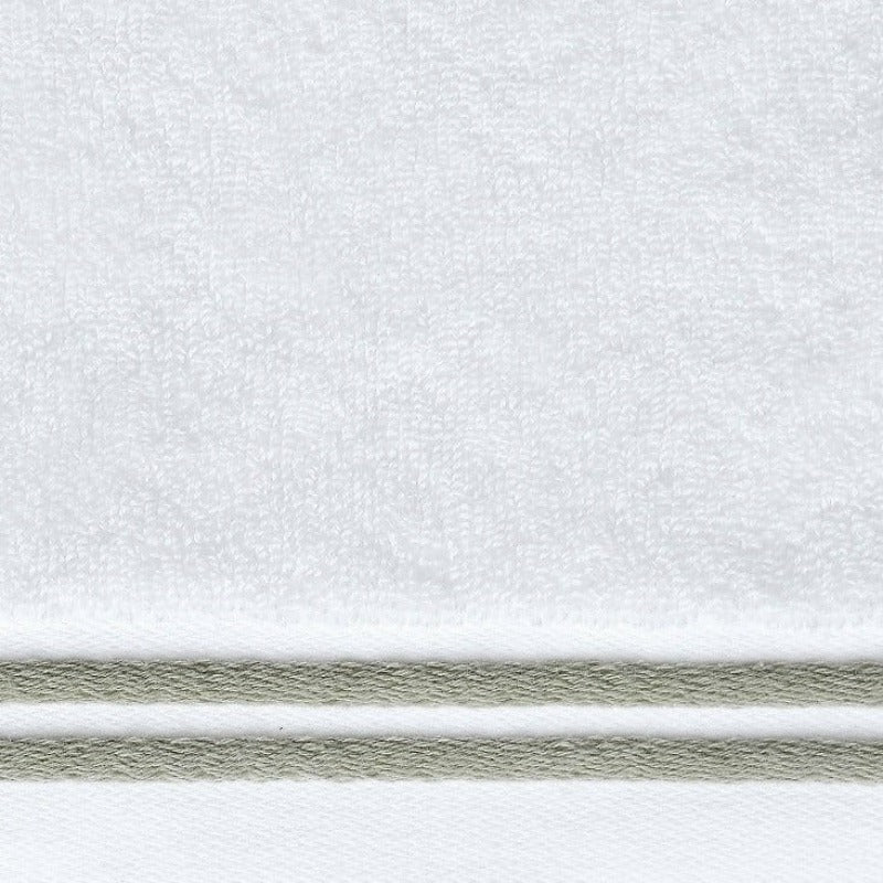 Sferra Aura Bath Towels Swatch White/Celadon Fine Linens