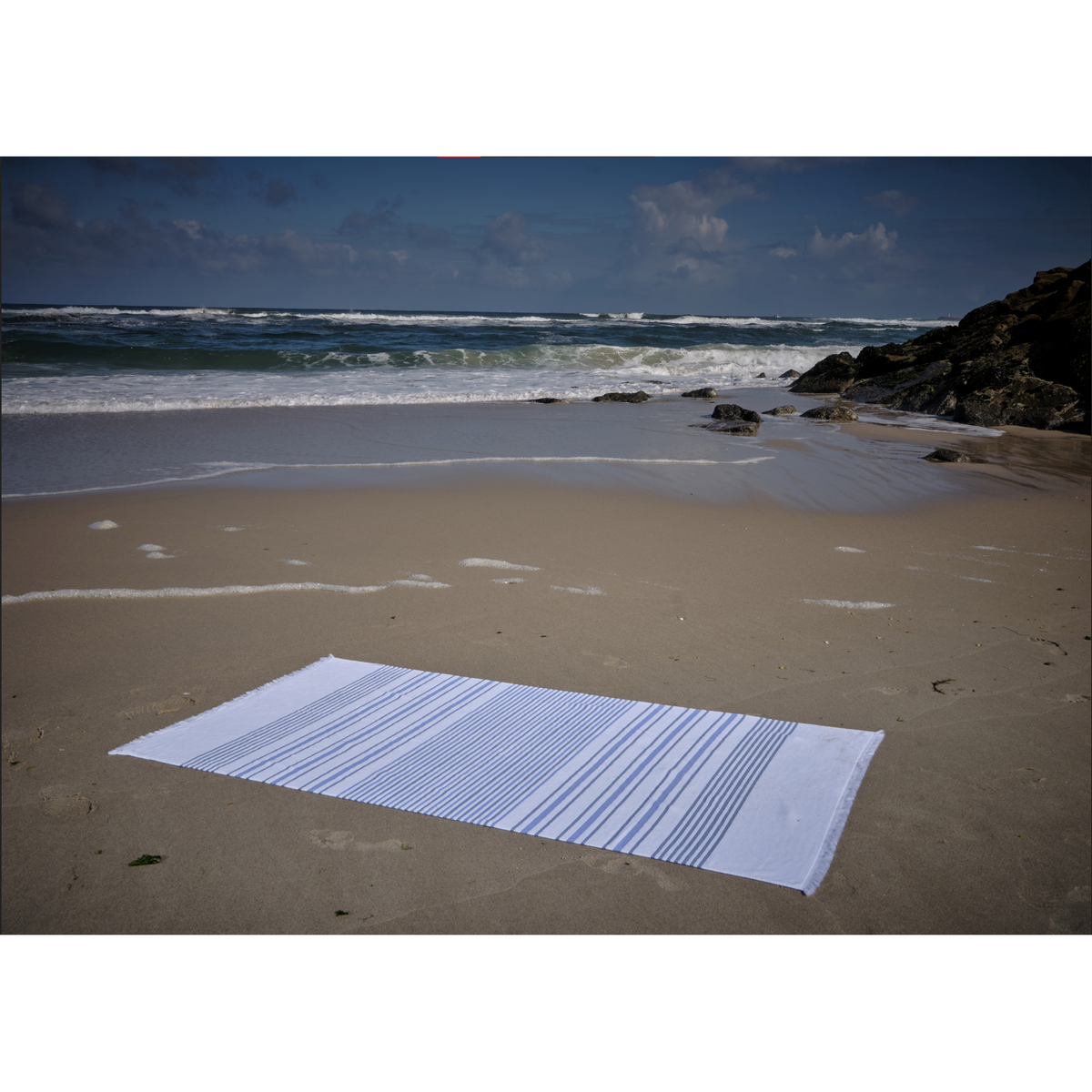 Abyss Goa Beach Towels On Sand Cadette Blue (332) Fine Linens