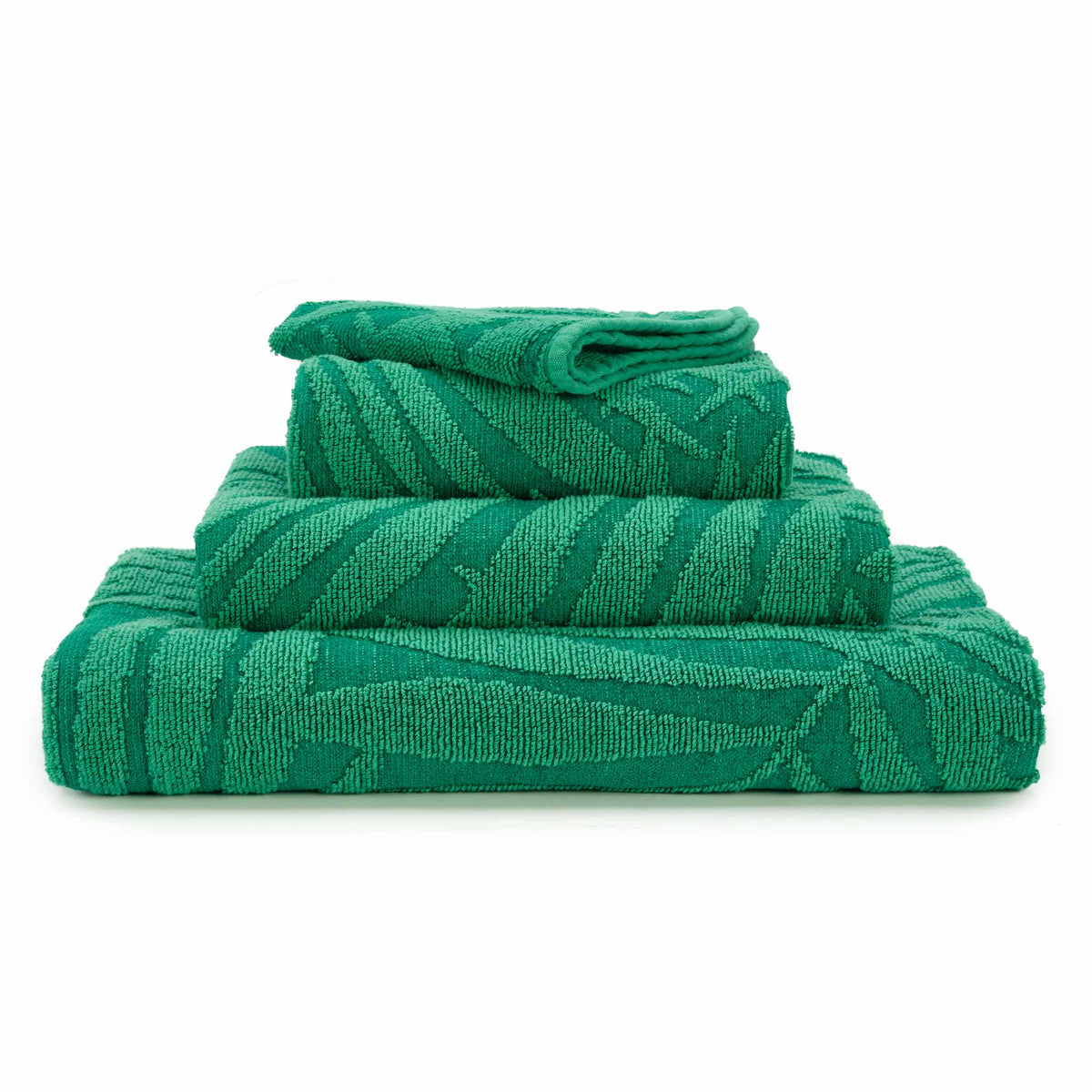 Abyss Fidji Bath Towels Stack Emerald (230) Fine Linens