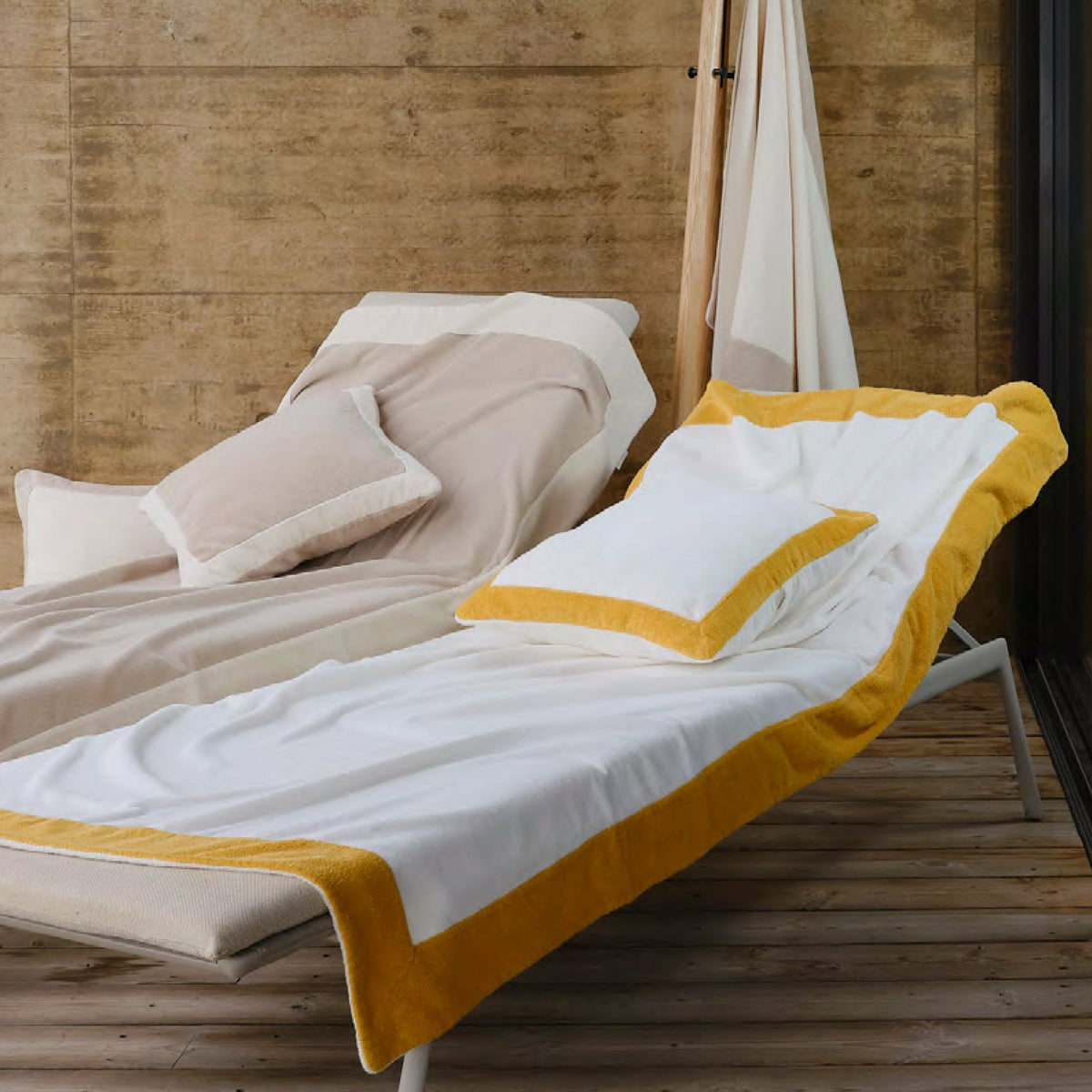 Abyss Habidecor  Portofino Beach Towels and Pillows Bench Fine Linens