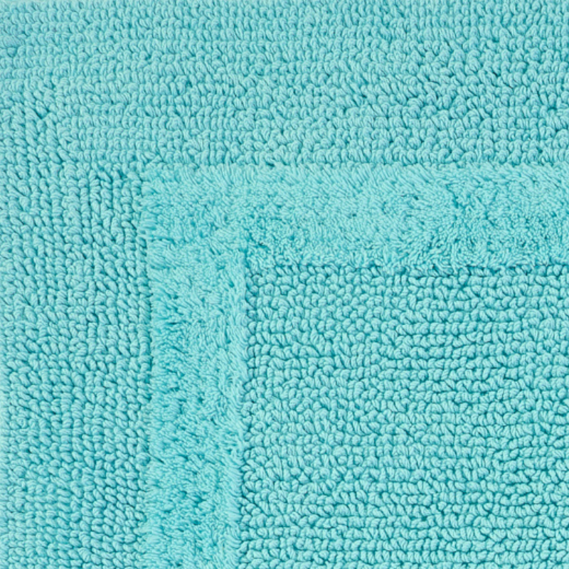 Abyss Habidecor Reversible Bath Rug Swatch Turquoise Fine Linens
