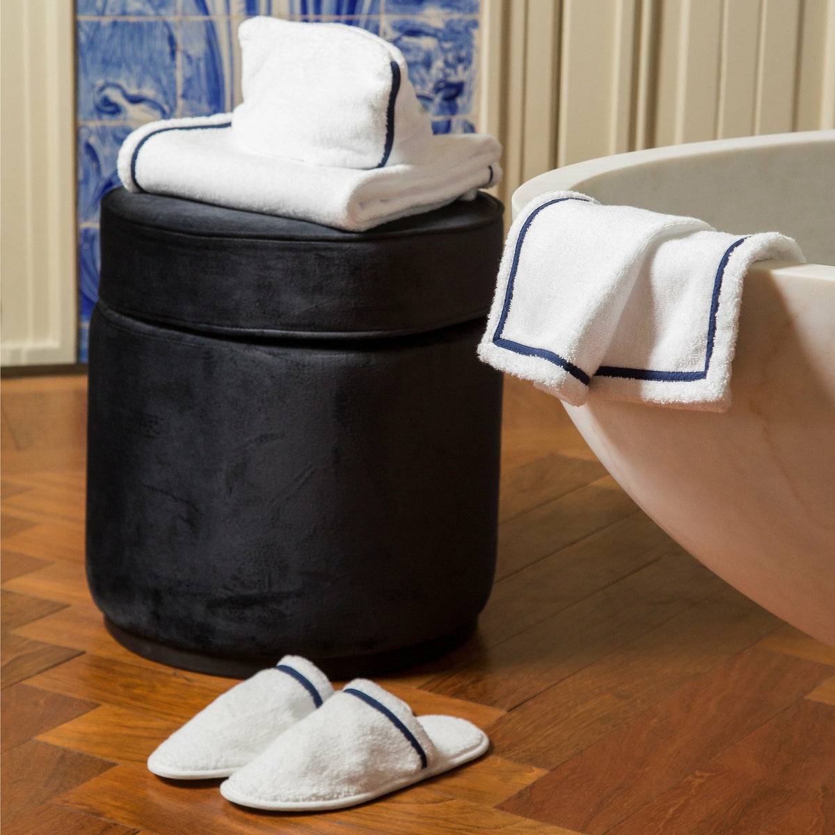 Abyss Saxo Towels and Accessories Cadette Blue Fine Linens