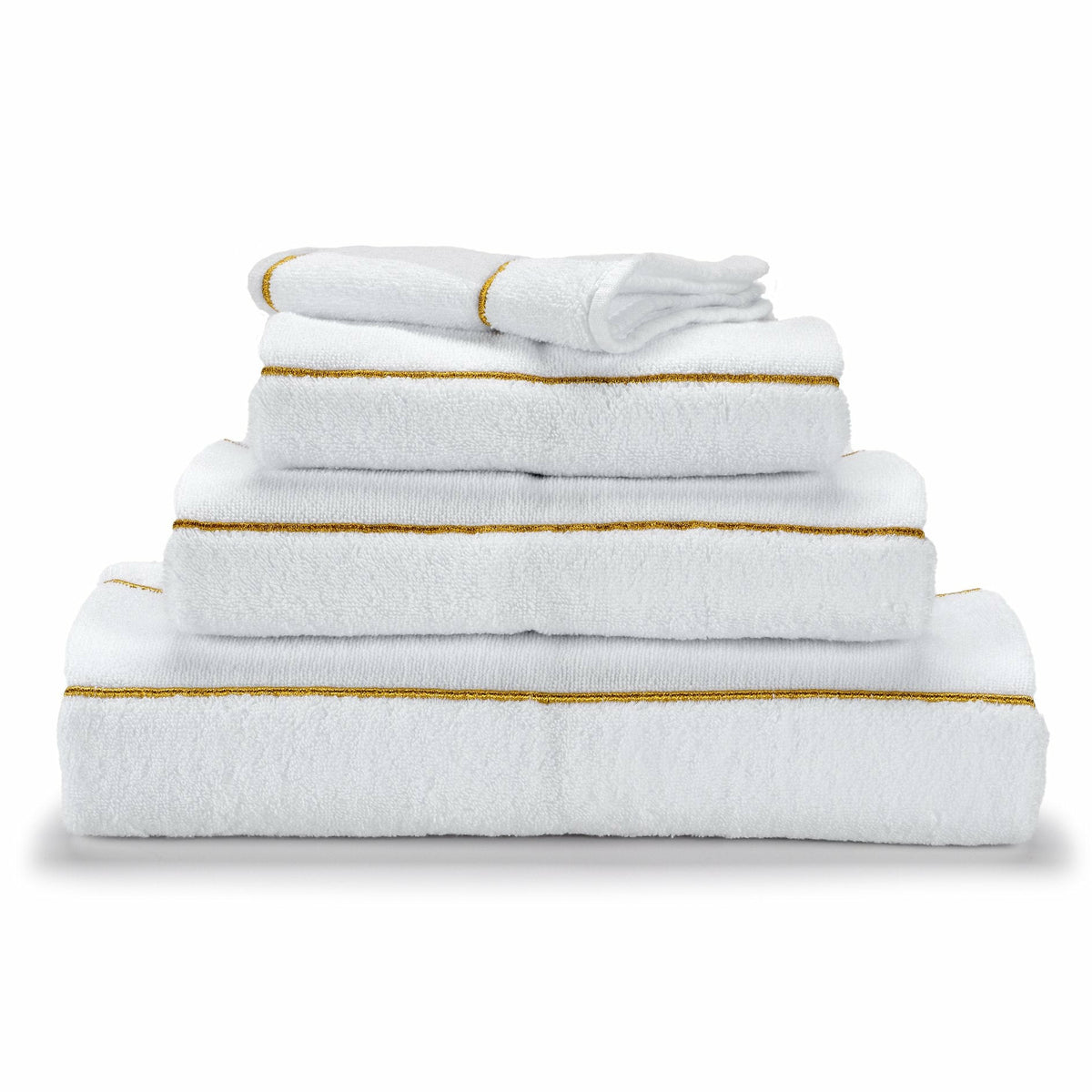 Abyss Lara Bath Towels White/Gold (108) Fine Linens