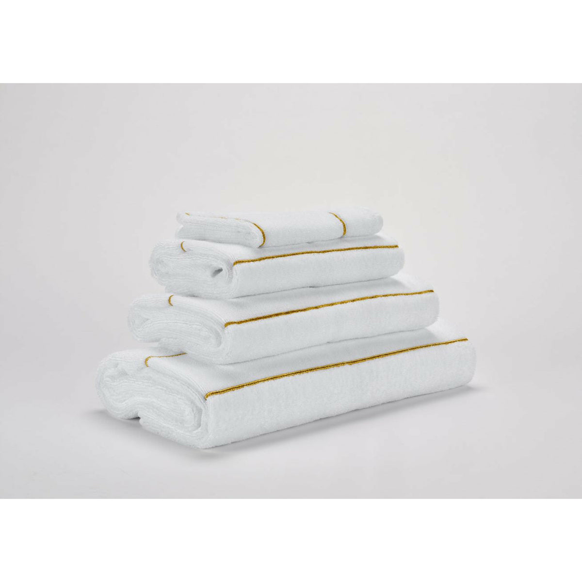 Abyss Lara Bath Towels Slanted White/Gold (108) Fine Linens