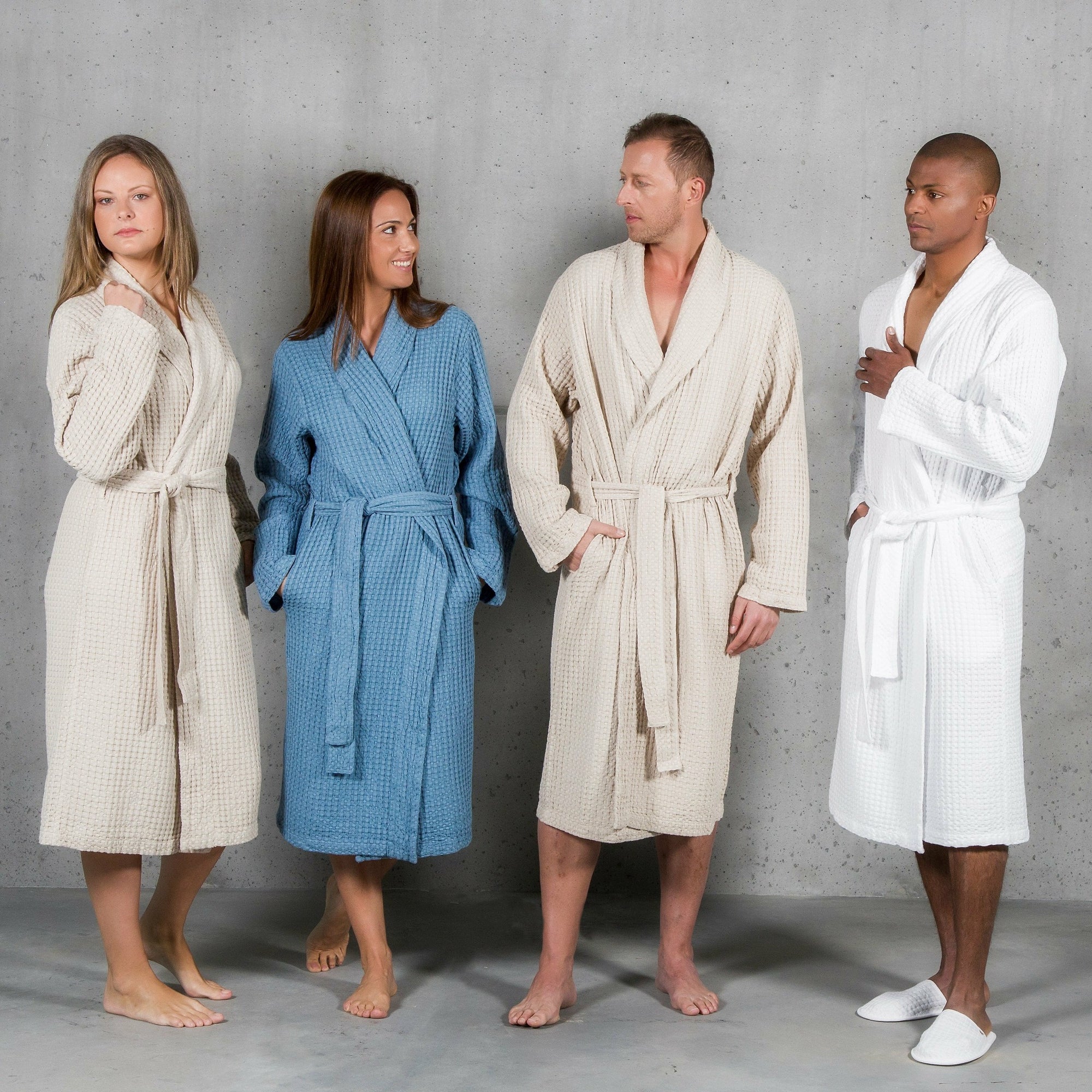 Abyss Pousada Bath Robe Men and Women White Fine Linens