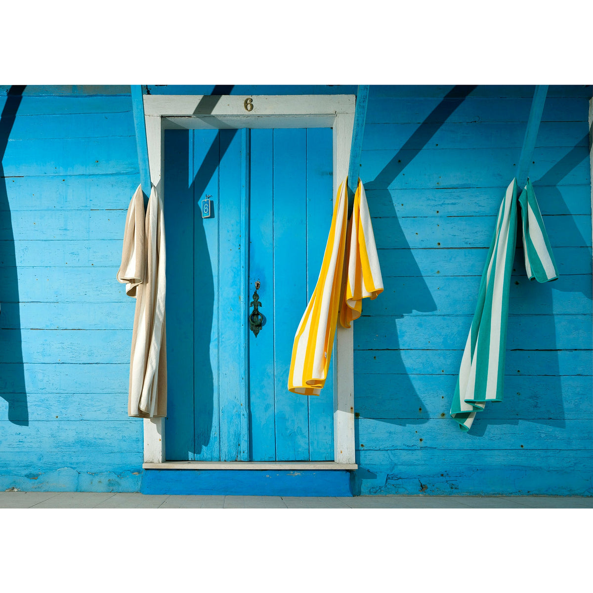 Abyss Prado Beach Towels Hanging Blue Wall 2 Fine Linens