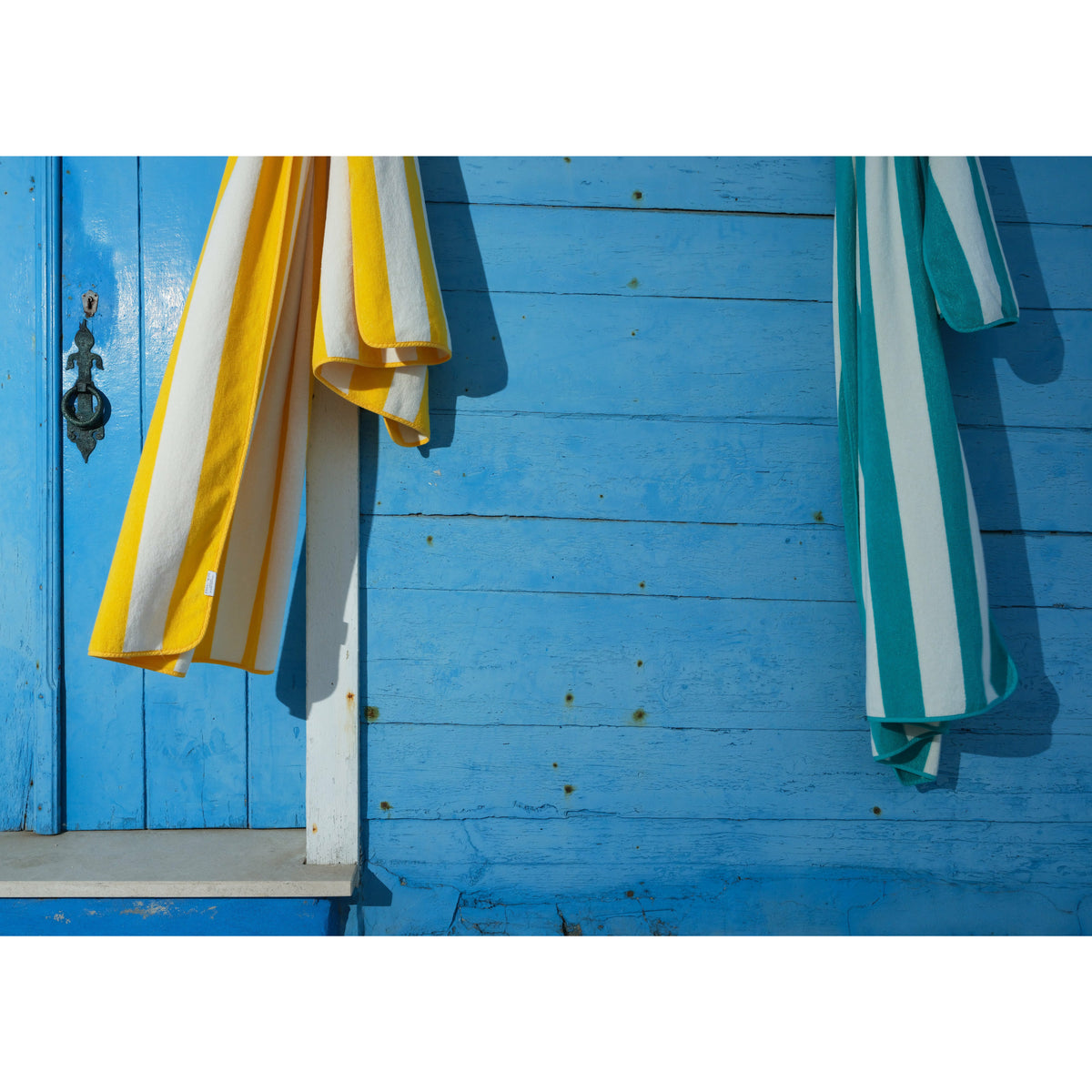 Abyss Prado Beach Towels Hanging Blue Wall 4 Fine Linens
