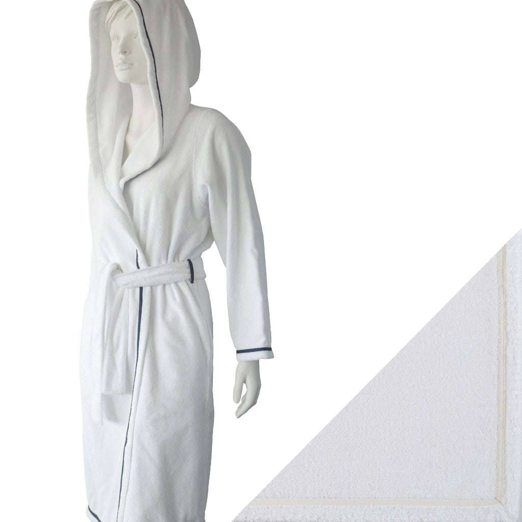 Abyss Saxo Robe Mannequin with Swatch Ecru Fine Linens