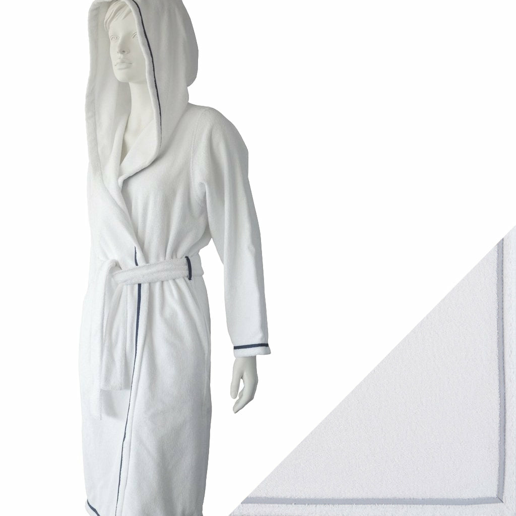 Abyss Saxo Bath Robes Mannequin with Swatch Platinum (992) Fine Linens