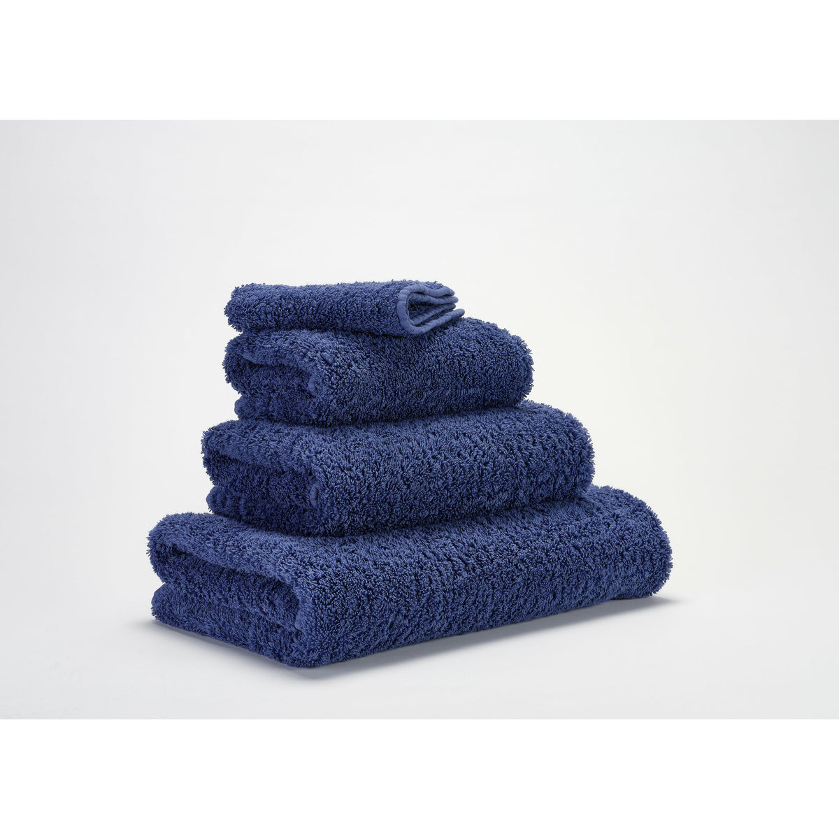 Abyss Super Pile Bath Towels Cadette Blue Fine Linens Stack Slanted