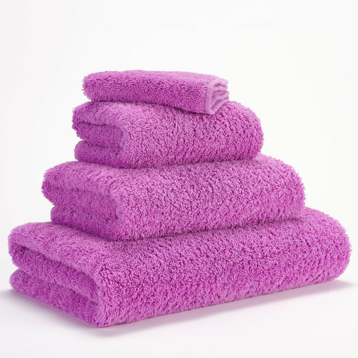 Abyss Super Pile Bath Towels Flame Fine Linens Stack Slanted