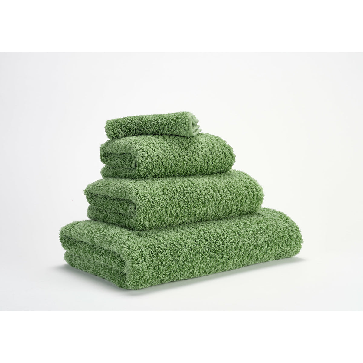 Abyss Super Pile Bath Towels Forest Fine Linens Stack Slanted