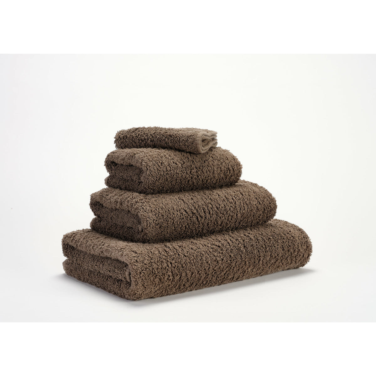Abyss Super Pile Bath Towels Funghi Fine Linens Stack Slanted