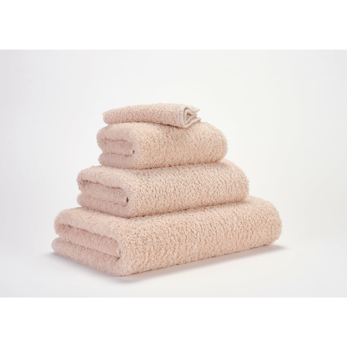 Abyss Super Pile Bath Towels Nude Fine Linens Stack Slanted