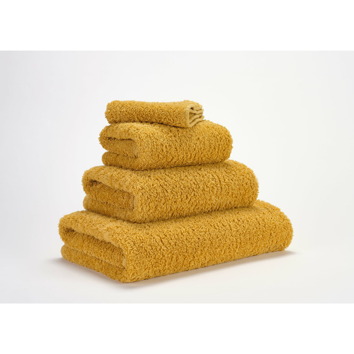 Abyss Super Pile Bath Towels Safran Fine Linens Stack Slanted