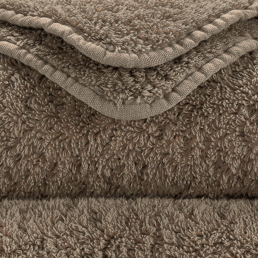 Abyss Super Pile Bath Towels in Taupe - stack