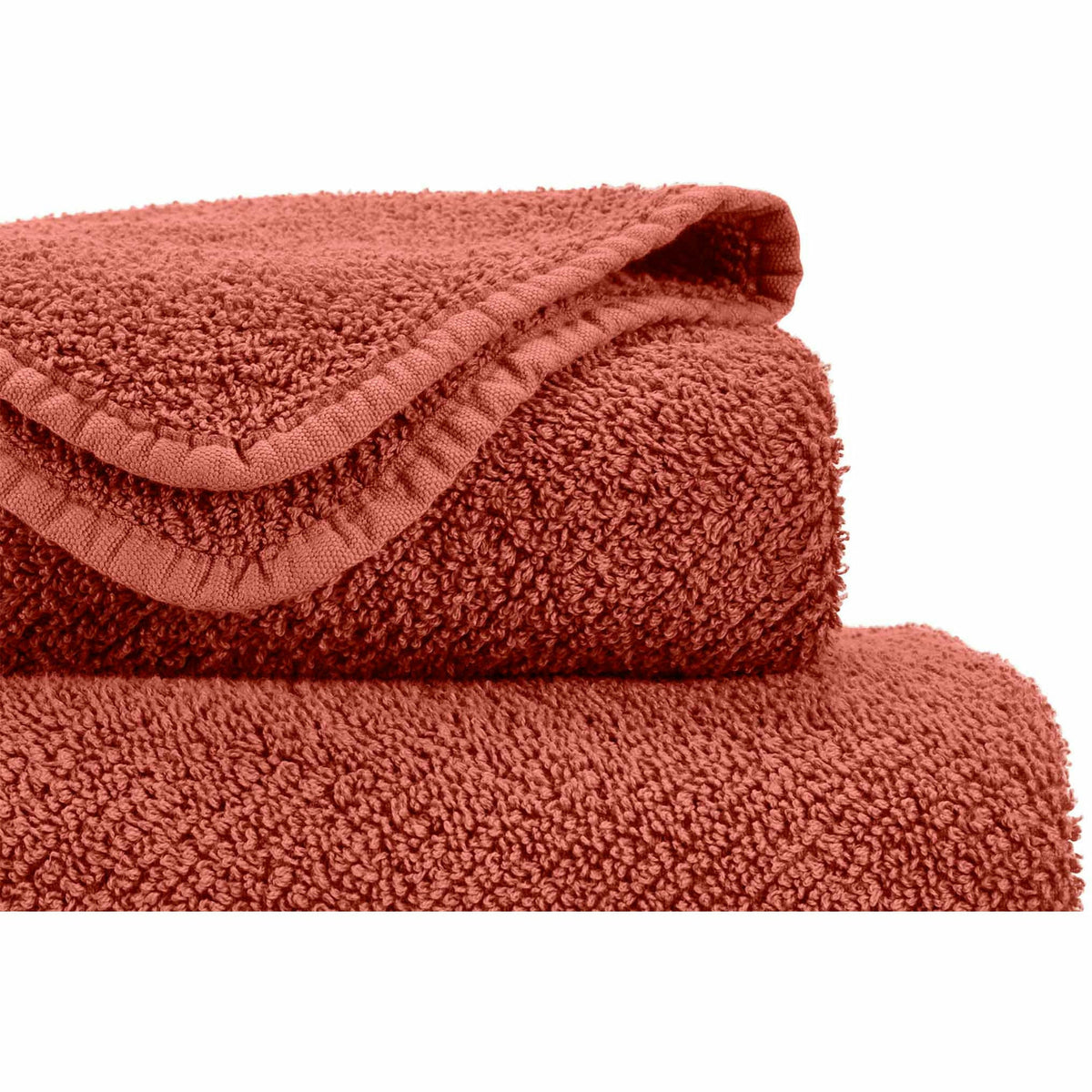 Abyss Twill Bath Towels Close Up Terracotta Fine Linens 