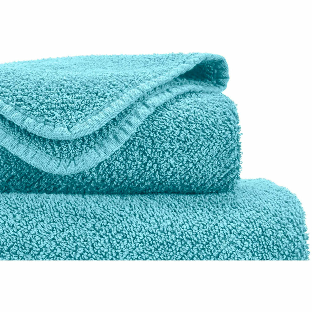 Abyss Twill Bath Towels Close Up Turquoise Fine Linens 