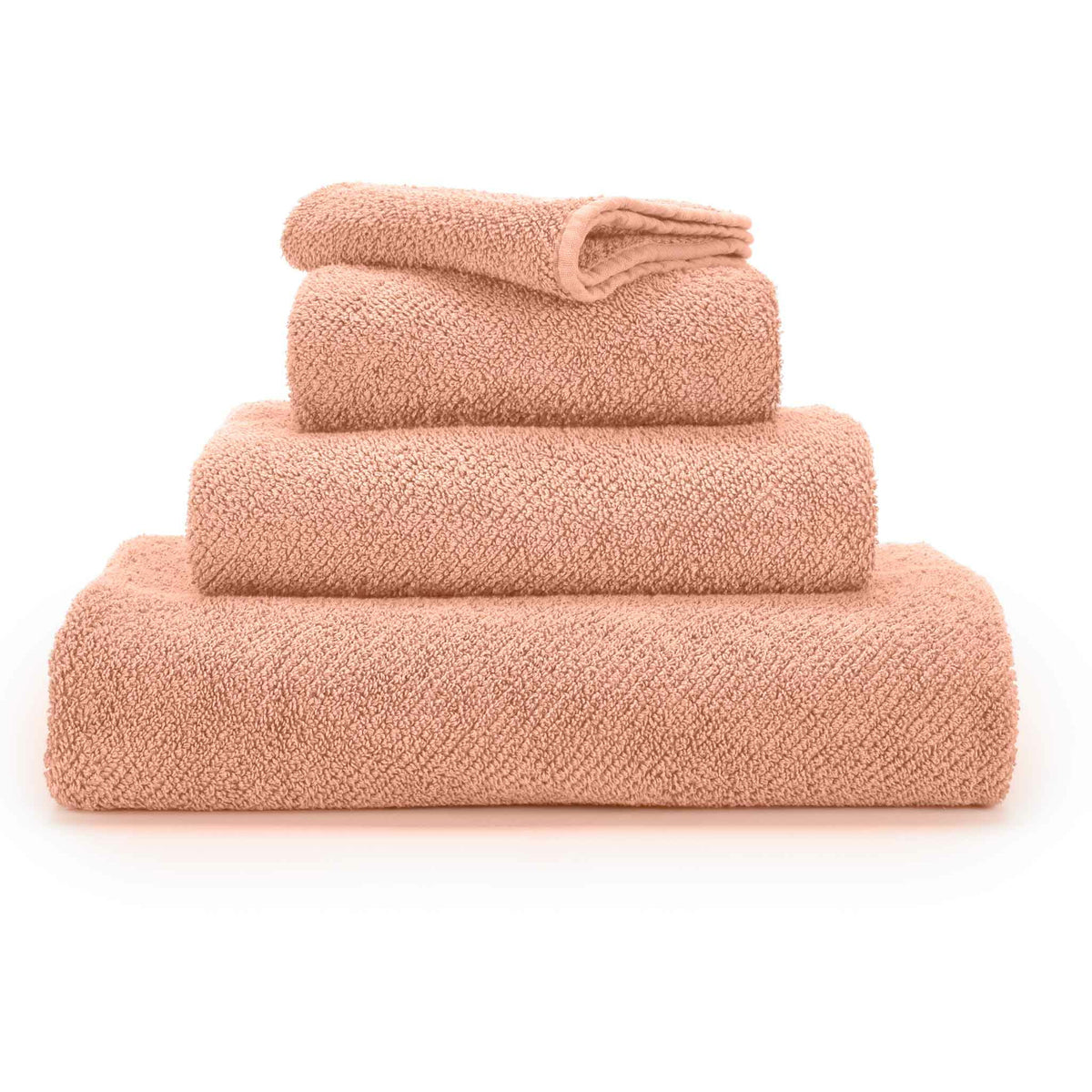 Abyss Twill Bath Towels Stack Blush (625) Fine Linens