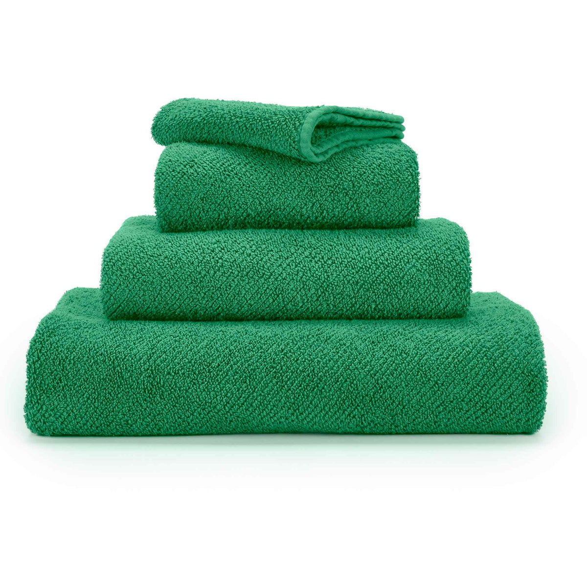 Abyss Twill Bath Towels Stack Emerald (230) Fine Linens