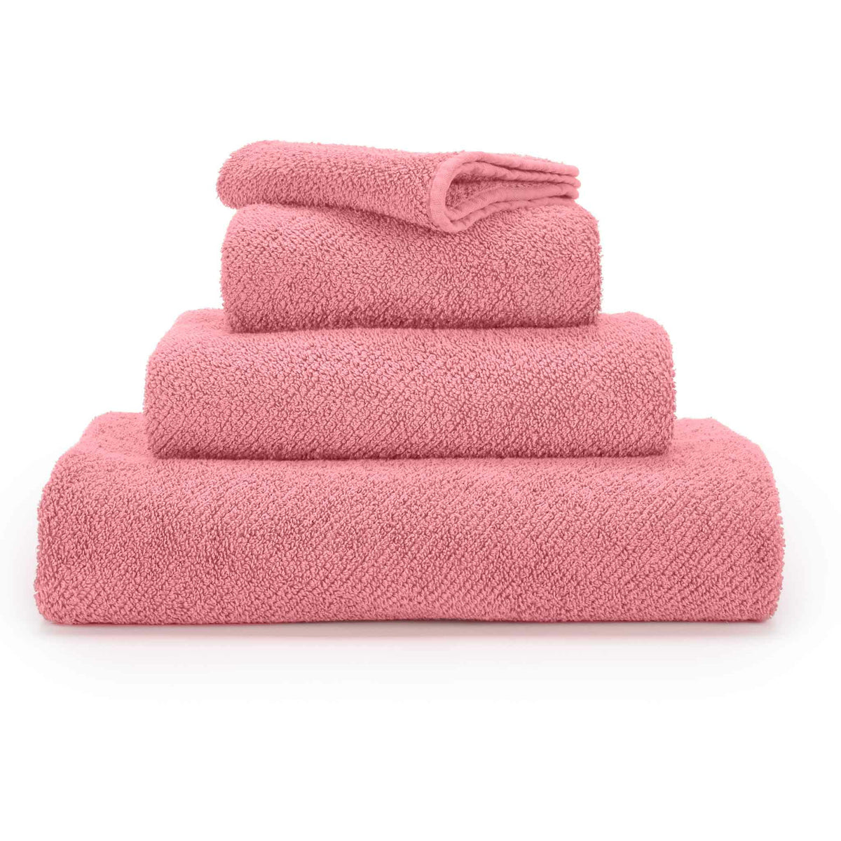 Abyss Twill Bath Towels Stack Flamingo (573) Fine Linens