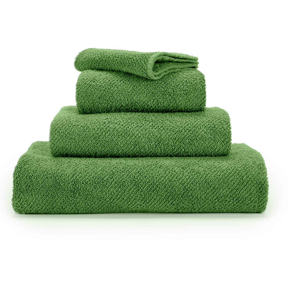 Abyss Twill Bath Towels Stack Forest (205) Fine Linens