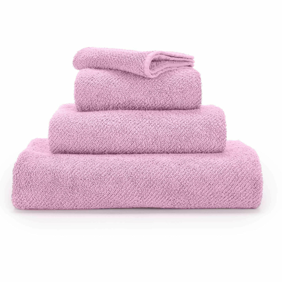 Abyss Twill Bath Towels Stack Pink Lady Fine Linens 